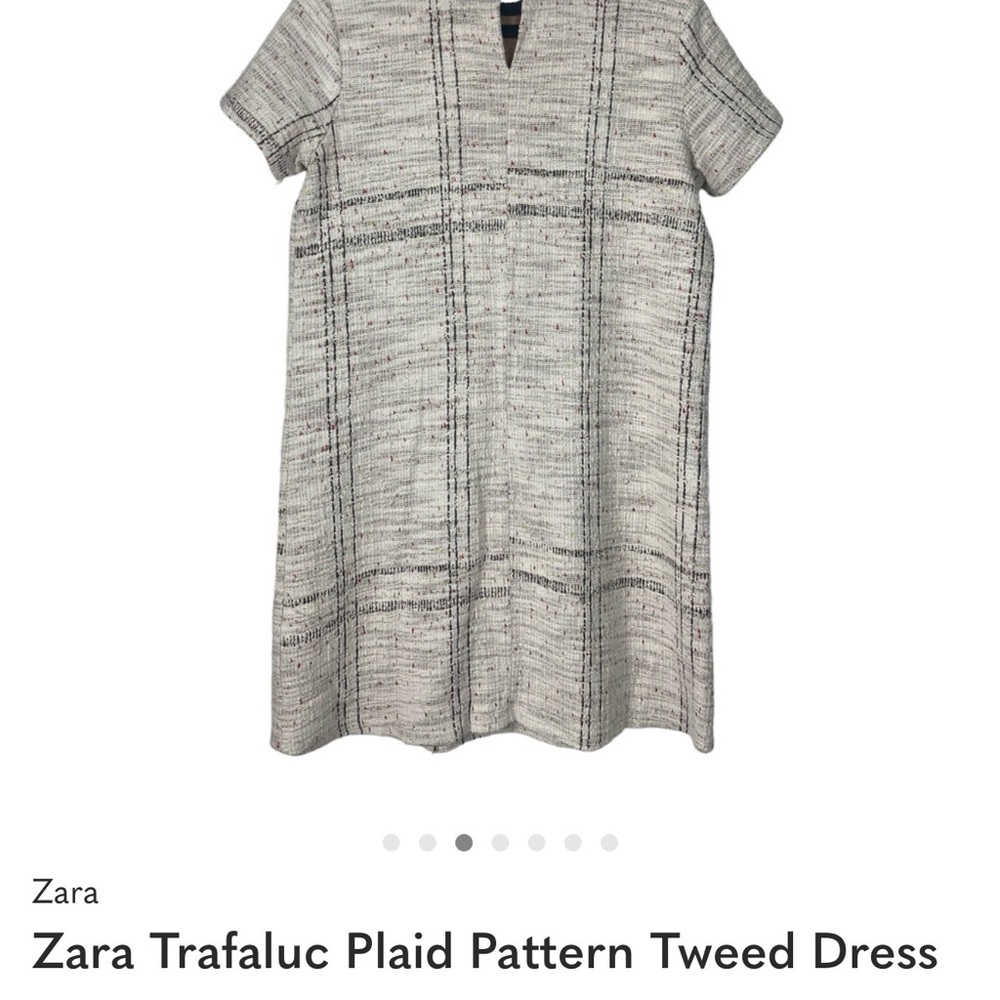 Zara Trafaluc Plaid Tweed Dress M - Picture 3 of 11